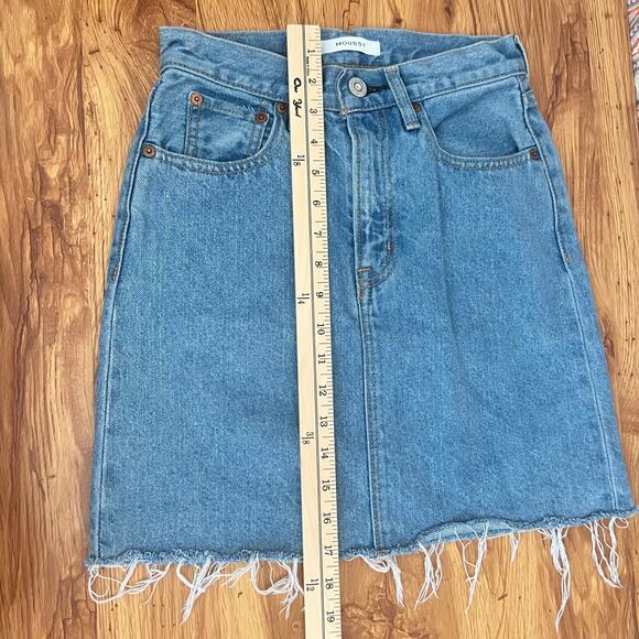 Moussy Denim Raw Frayed Hem Mini Blue Jean Skirt Size 0 - Picture 4 of 9